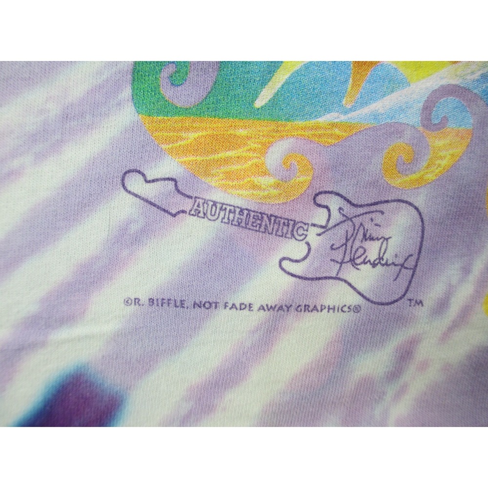 VINTAGE‎ Jimi Hendrix Shirt Mens Extra Large Blue Tie Dye Single Stitch Music* - Picture 5 of 13